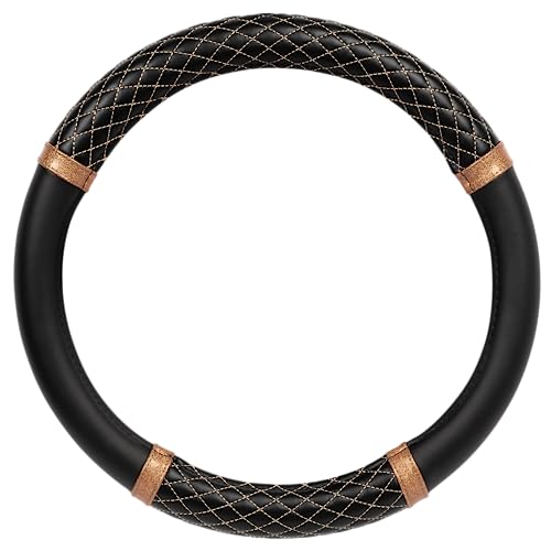 Carbella Rose Gold Quilted Steering Wheel Cover - Elegant Craft 15" Steering Cover for Cars, Trucks, SUV Accessories Accent - color: Rose Gold Quilted