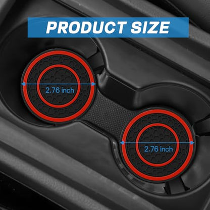 8PCS Car Accessories Set, Bling Leather Car Steering Wheel Cover with Armrest Pad, Seat Belt Cover Pads, Cup Holder Coasters, Gear Shift & Handbrake Covers, Auto Interior Accessories (Red) - color: Red