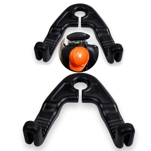 2Pack Hard Hat Holder for Truck Seat, Universal Hard Hat Hanger & Headrest Hook for Car/Truck, Seat Back Organizer for Hard Hats, Safety Vests, Bags & Gear, Durable Hard Hat Buddy Accessory