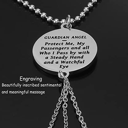 Kivosliviz Rearview Mirror Charms for Decor Women Car Guardian Angel Trucker Hanging for Men Car Rear View Mirror Charm
