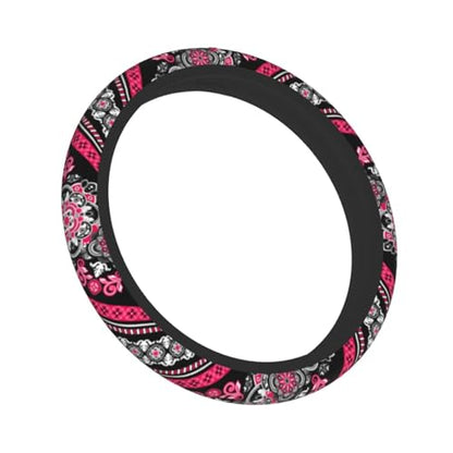 Boho Car Steering Wheel Cover Auto Accessories Universal 15 Inch Non-Slip Neoprene for Women Cute Automotive SUV Van Truck Wheel Protector - color: Boho