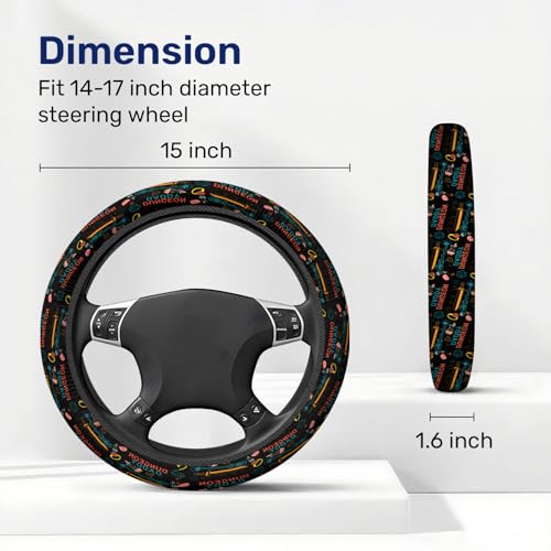 GENANY Dungeon Daddy Steering Wheel Cover, Non Slip Polyester Car Wheel Protector for Car SUV Truck, Universal 15 Inch - color: Dungeon Daddy