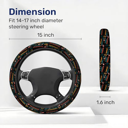 GENANY Dungeon Daddy Steering Wheel Cover, Non Slip Polyester Car Wheel Protector for Car SUV Truck, Universal 15 Inch - color: Dungeon Daddy