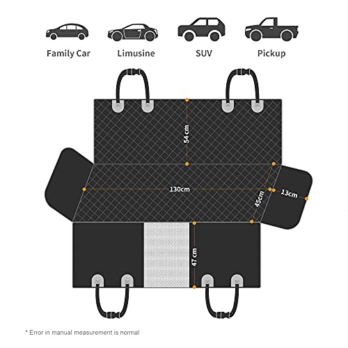 GXT Dog Back Seat Cover Protector for Cars SUV and Trucks with Mesh Window, Scratchproof Nonslip and Waterproof Material(Black) - color: black, style: Seat Cover Only