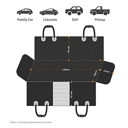 GXT Dog Back Seat Cover Protector for Cars SUV and Trucks with Mesh Window, Scratchproof Nonslip and Waterproof Material(Black) - color: black, style: Seat Cover Only