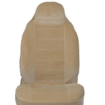BDK Beige Full Cloth High Back Auto Seat Covers Encore Style 2 pc Premium