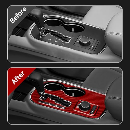 Car Gear Shift Panel Decals for 2011 Dodge Durango Accessories Carbon Fiber Interior Stickers - color: Gear Shift Panel, A2