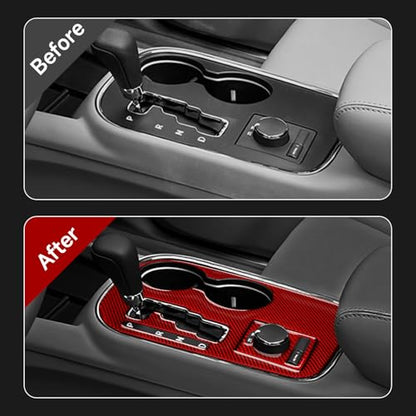 Car Gear Shift Panel Decals for 2011 Dodge Durango Accessories Carbon Fiber Interior Stickers - color: Gear Shift Panel, A2