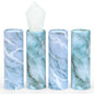 Car Tissue Holder (4 PK) - 50 3-Ply Tissues Cylinder, Fits Car Cup Holders, Portable Travel Tubes Box Container, Marble Design, Round Tissue Container for Car Accessories - style: Marble