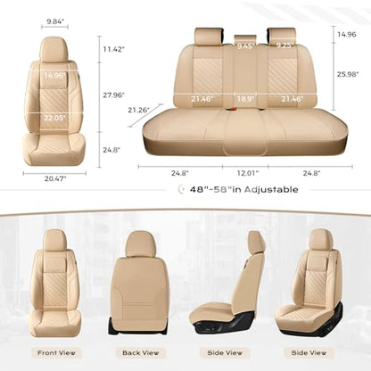 Coverado Car Seat Covers Front Set - color: Beige-0, size: Front Pair