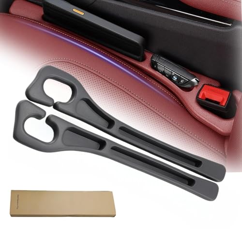 2-Pack Car Seat Gap Filler Organizer, No Drop Seat Guard, Universal Car Seat Gap Filler, Silicone Gap Filler Prevents Phone, Keys & Wallet from Falling, Universal Fit for Car, SUV, Truck