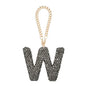 MECCANIXITY Bling Car Letter Charm, Initial W Letter Interior Car Rear View Mirror Decoration Hanging Crystal Ornaments for Women Bags Water Cup DIY Craft, Gray - style: W Letter