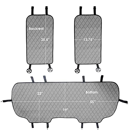 FH Group Neosupreme Automotive Seat Cushions - Universal Fit, Rear Car Seat Cushion With Non-Slip Silicone Backing for SUV, Sedan, Van - Gray - color: Gray, style: Rear Bench