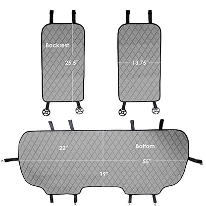 FH Group Neosupreme Automotive Seat Cushions - Universal Fit, Rear Car Seat Cushion With Non-Slip Silicone Backing for SUV, Sedan, Van - Gray - color: Gray, style: Rear Bench