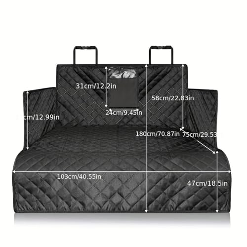 Cargo Liner for Dogs for GMC Yukon Denali, Water Resistan Pet Trunk Cover Soft Cushion, Durable Dog Back Seat Mat with Bumper Flap Protector for SUVs,B