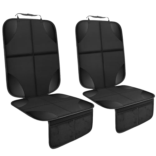 EcoNour Car Seat Protector 2 Pack, 600D Waterproof Fabric with Thick Padding, Non-Slip Backing, Seat Cover Mat for Baby Car Seat & Pets, Guards Against Spills, Stains & Scratches - size: 2-Pack