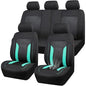CAR PASS 3D Air Mesh Car Seat Covers Full Set, Breathable Sporty Rear Bench with Zipper for Armrest Box Universal Fit 95% Automotive SUV,Truck,Sedan Interior Cute Women Airbag Compatible, Black Mint