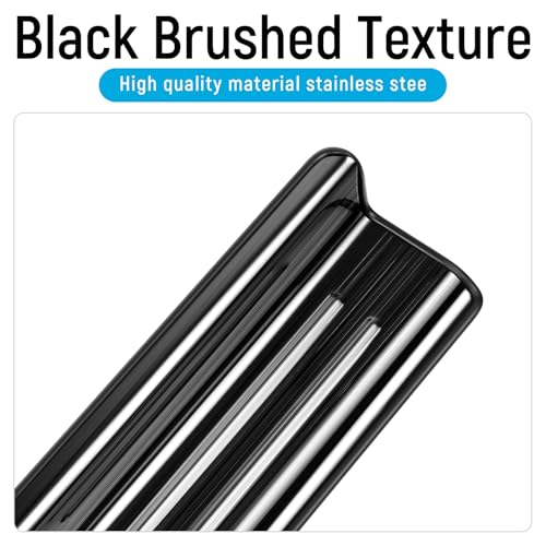 ZZEQYG 2 Pcs Stainless Steel Door Sill Protector Compatible with Jeep Wrangler JK JKU Sport Sahara Rubincon 2007-2017 Accessories 2-Door Sill Guards Trim (Black Brushed)