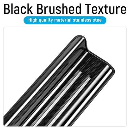ZZEQYG 2 Pcs Stainless Steel Door Sill Protector Compatible with Jeep Wrangler JK JKU Sport Sahara Rubincon 2007-2017 Accessories 2-Door Sill Guards Trim (Black Brushed)