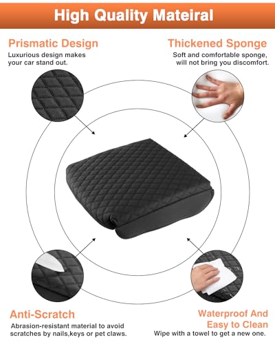 Shademax Custom Fit for Center Console Cover Acura MDX 2022 2023 2024 2025 2026 Accessories Armrest Cover Center Console Pad PU Leather Armrest Seat Box Cover Protector Anti-Scratch Black - size: Size for Acura MDX 2021-2026