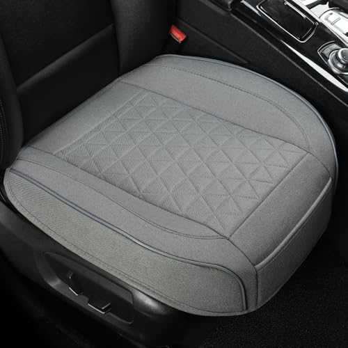 West Llama Linen Front Car Seat Cover Protector Anti-Slip Bottom Seat Cover Fits 95% of Vehicles,Wrapping Around The Bottom,Triangular Pattern(Gray-2Pcs) - color: Triangular Pattern-Gray, size: 2 Piece Linen