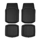 FH Group Universal Fit for all weather protection Deep Tray Style Automotive Floor Mats fits most Cars, SUVs, and Trucks, 4 Piece Solid Black - color: Solid Black - Full Set