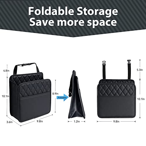2Pack Car Seat Back Hanging Bag Car Document Holder Multi-Pocket Bottle Bag Storage Waterproof Pu Leather Box Organizer Travel Tidy Pouch Pocket Kids - color: Black A x2