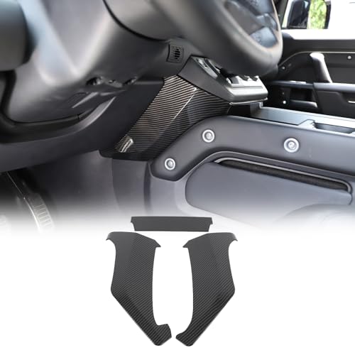Gear Shift Table Side Panel Trim Compatible with 2025-2026 Land Rover Defender 90/110/130 Accesories, ABS Center Console Decor Cover, 3Pcs (Carbon Fiber Pattern) - color: Carbon Fiber Pattern