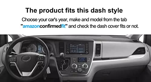 Dash Cover Mat Custom Fit for Toyota Sienna 2015-2020, Dashboard Cover Pad Carpet Protector (Black) F151 - color: 15-20 Black