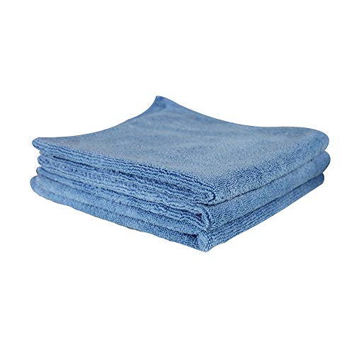 Chemical Guys MICBLUE03 Workhorse Professional Microfiber Towel, Blue (Safe for Car Wash, Home Cleaning & Pet Drying Cloths) 16" x 16", Pack of 3 - color: Blue, size: 16" x 16"