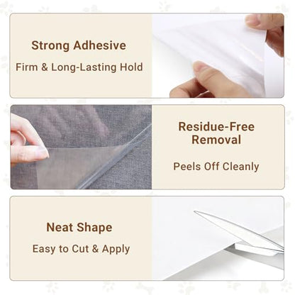 Anti Cat Scratch Furniture Protector - 12Pcs Large, 17.7 * 12in, Clear Sofa Protector from Cat Scratching, Door Protector from Dog Scratching, Self-Adhesive - 50 Pins - size: 17.7in*12in