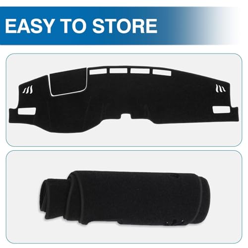 KUST Black Dash Cover for Toyota Venza 2021 2022 2023 2024 (LE, XLE, Limited) Left Hand Driving Polyester Dashboard Cover Non-Slip Center Console Dash Cover Sunshade Windshield No Glare - size: Venza 21-24(black)