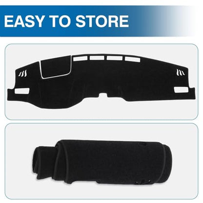 KUST Black Dash Cover for Toyota Venza 2021 2022 2023 2024 (LE, XLE, Limited) Left Hand Driving Polyester Dashboard Cover Non-Slip Center Console Dash Cover Sunshade Windshield No Glare - size: Venza 21-24(black)