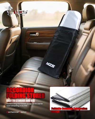 MZS Windshield Sun Shade Compatible with F250 F350 F450 F550 F600 2023-2026, Foldable Truck Sun Shade Shield with Storage Pouch, Front Window Visor Sunshade Accessories for Interior Protector - size: F250 / F350 / F450 / F550 / F600 2023-2026