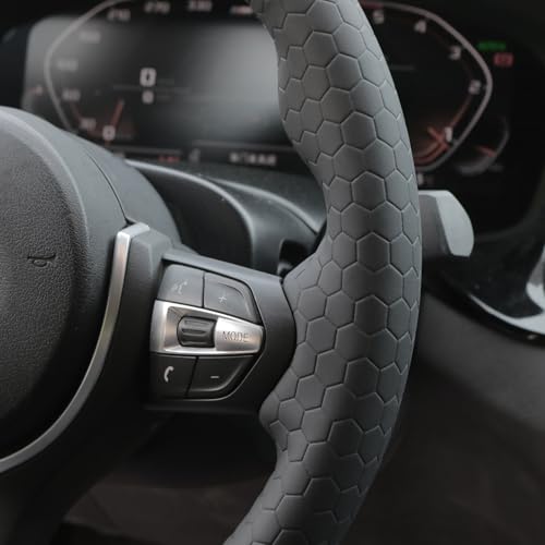 MEWANT Hand-Stitched Steering Wheel Cover for BMW (M Sport) F22 F23 F30 F34 F32 F33 F36 F10 F07 F12 F13 F06 F39 F25 F26 F15 F16, DIY Custom Fit Steering Wheel Wrap for BMW - color: 17:hive style leather + 3m thread