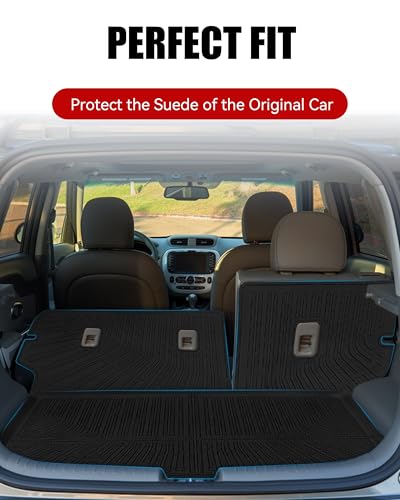 Cargo Liner Compatible with 2014-2019 KIA Soul Trunk Mat Cargo Mat Back Seat Cover Protector(Backrest Mats+Trunk Mat) - size: For 2014-2019 KIA Soul
