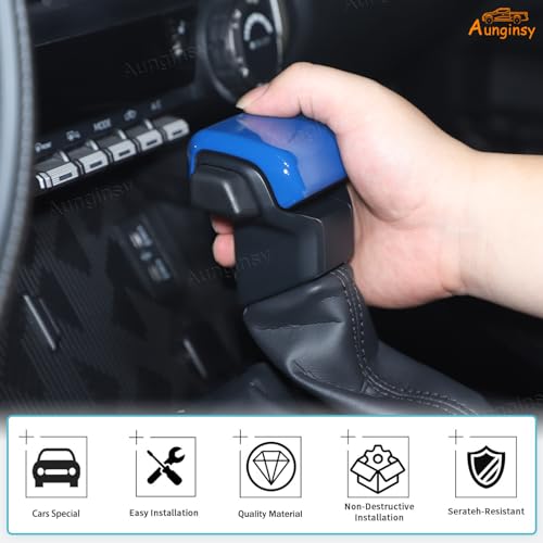 Aunginsy Car Gear Shifter Hand Brake Cover Trim Compatible with Toyota Tacoma 2024 2025 2026 & 4Runner 2025 2026, Automatic Center Console Gear Shift Head Knob Scratch Protector Cover ABS Accessories - color: Blue(A)