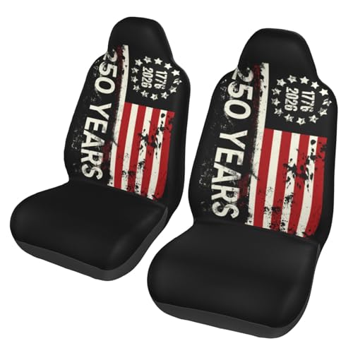 250 Years Anniversary Front Seat Covers 2 Pack, Vehicle Seat Protector Car Mat Covers, Fit Most Bucket Seats - color: 250 Years Anniversary