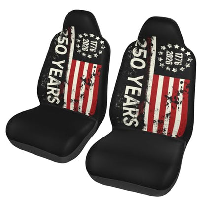250 Years Anniversary Front Seat Covers 2 Pack, Vehicle Seat Protector Car Mat Covers, Fit Most Bucket Seats - color: 250 Years Anniversary