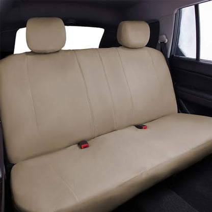 Flying Banner Car Seat Covers Front Seats Rear Bench Polyester car seat Protectors Easy installations Rear Bench Split Classic Man Lady Truck - color: Solid Beige
