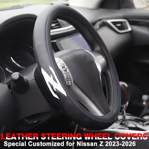 XITER Leather Steering Wheel Cover for Nissan Z 2023-2026-With "Z" LOGO - color: Nissan Z 2023-2026,With "Z" LOGO