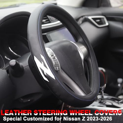 XITER Leather Steering Wheel Cover for Nissan Z 2023-2026-With "Z" LOGO - color: Nissan Z 2023-2026,With "Z" LOGO