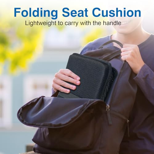 Demine Gel Travel Seat Cushion – Portable Airplane & Stadium Cushion – Gel Grid Design for Ultimate Comfort – Foldable Cushions for Commute, Airplanes, Camping, Bleachers