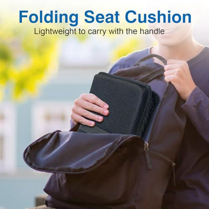 Demine Gel Travel Seat Cushion – Portable Airplane & Stadium Cushion – Gel Grid Design for Ultimate Comfort – Foldable Cushions for Commute, Airplanes, Camping, Bleachers