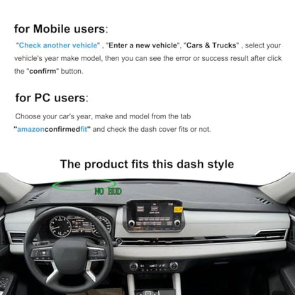 Dash Cover Mat Custom Fit for Mitsubishi Outlander/Outlander PHEV Without Head Up Display, Dashboard Pad Carpet Protector (Black) K395A