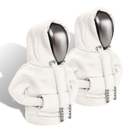 Gear Shift Hoodie, Gear Shift Cover, Fashionable Hoodie Automotive Gear Shift Knob Protector, Car Accessories Mini Sweater Gear Shift Knob Cover for Car Gear Shift Levers (White-2PCS) - color: White-2PCS