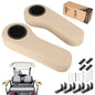 10L0L Golf Cart Rear Seat Armrest, Leather with Cup Holder, No Drilling Required, Fits EZGO, Club Car, Yamaha and Other Universal Models.Fits 1" Square Tubes only. - color: Beige