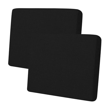 Easy-Going Stretch Individual Couch Cushion Cover Sofa Seat Furniture Protector Sofa slipcover Soft Flexibility with Elastic Bottom(2 Piece Cushion Sofa, Black) - color: Black, size: 2 Cushion Sofa