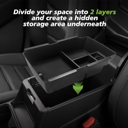 Center Console Organizer with Coin Holder Compatible with Honda CRV & CRV Hybrid 2023 2024 2025 2026 LX EX Sport EX-L Sport Touring Hybrid Accessories (Black) - style: V2 Console Organizer W/ Coin Holder