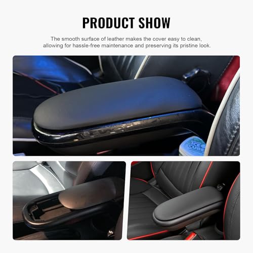 Bacar Arm Rest Cover 51162753341 Center Console Arm Rest Lid Replacement Leather Armrest Cover Black for BMW for Mini Cooper R55 R56 R57 R58 R59 2010 2011 2012 2013 2014 2015 2007-2009